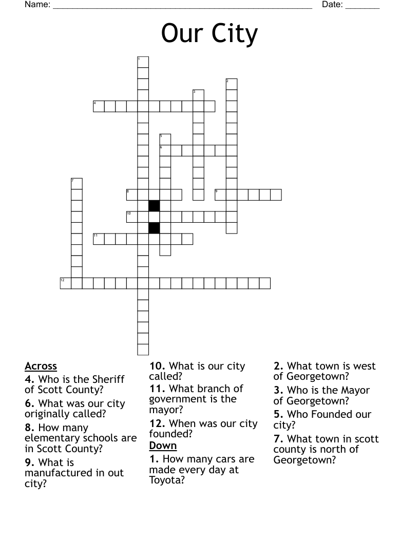 Our City Crossword