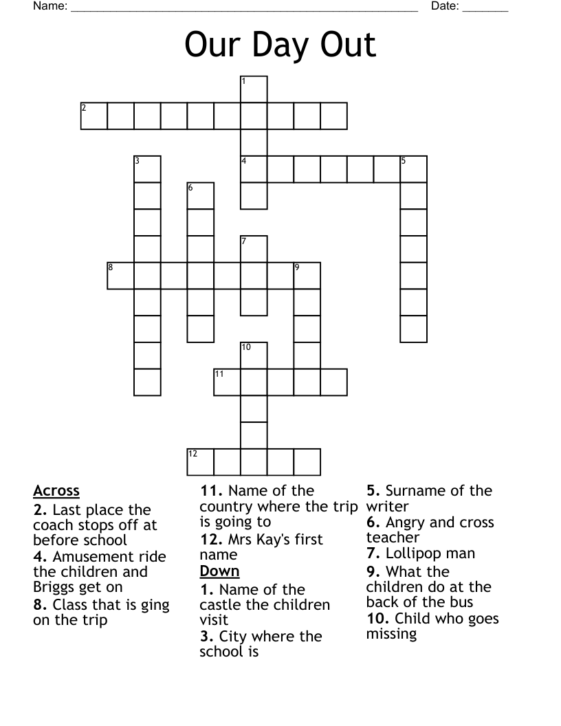 Our Day Out  Crossword