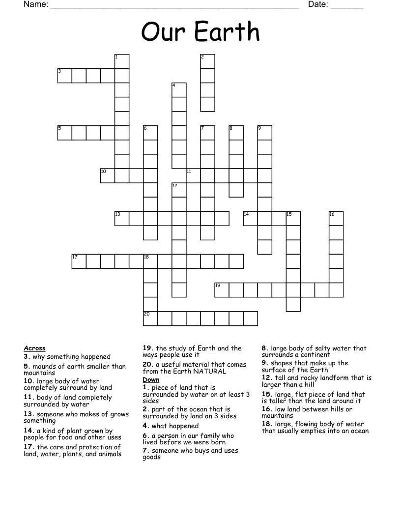 Our Earth Crossword