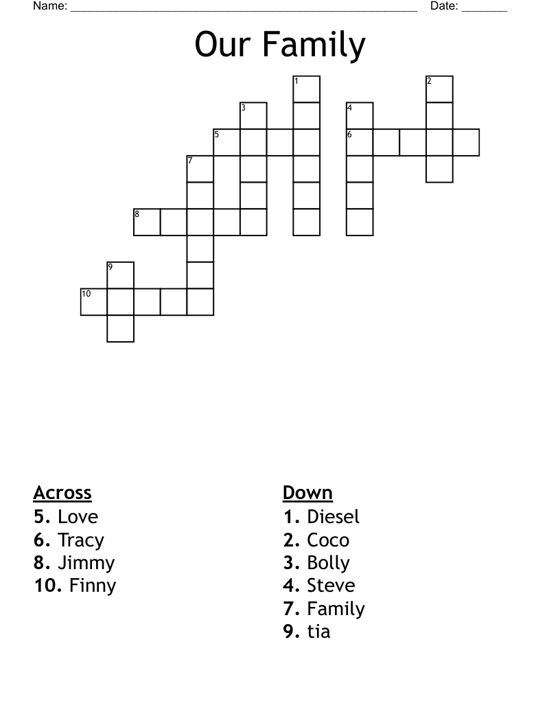Our Family Crossword