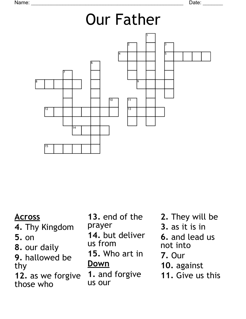 Our Father Crossword