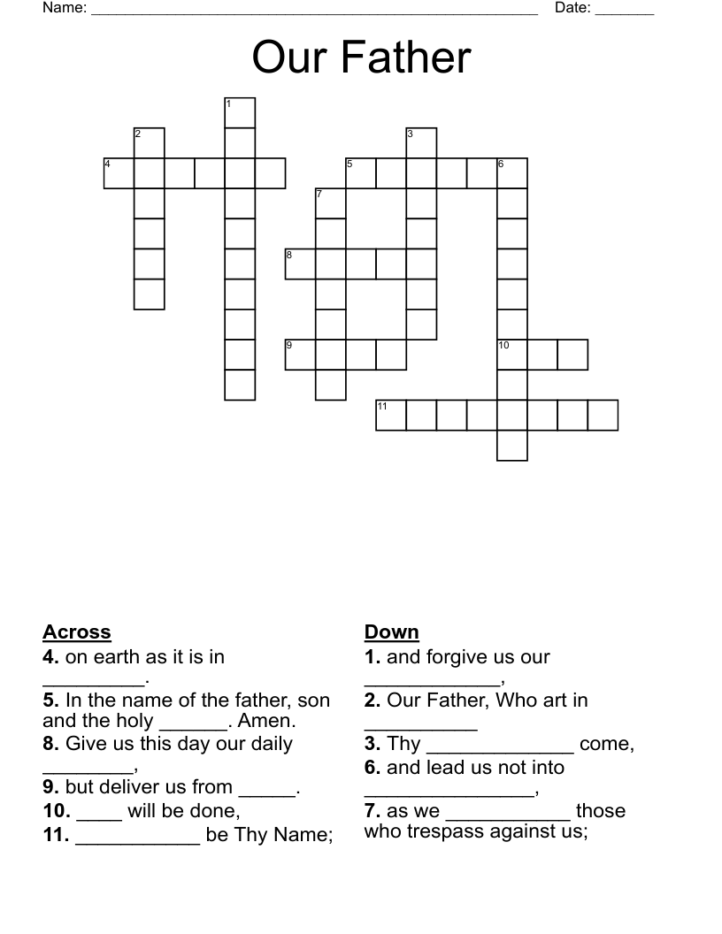 Our Father Crossword