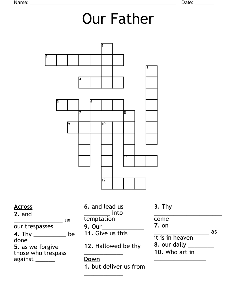 Our Father Crossword