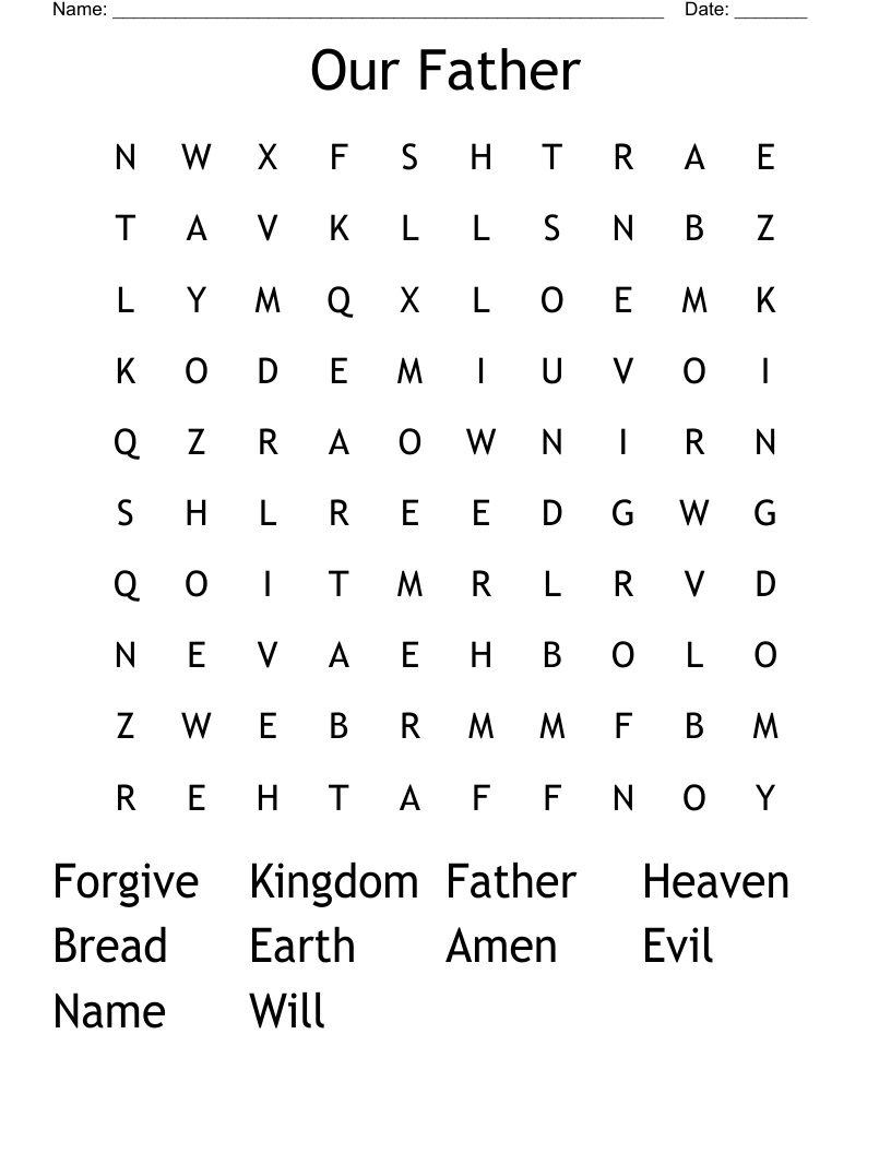 Our Father Word Search