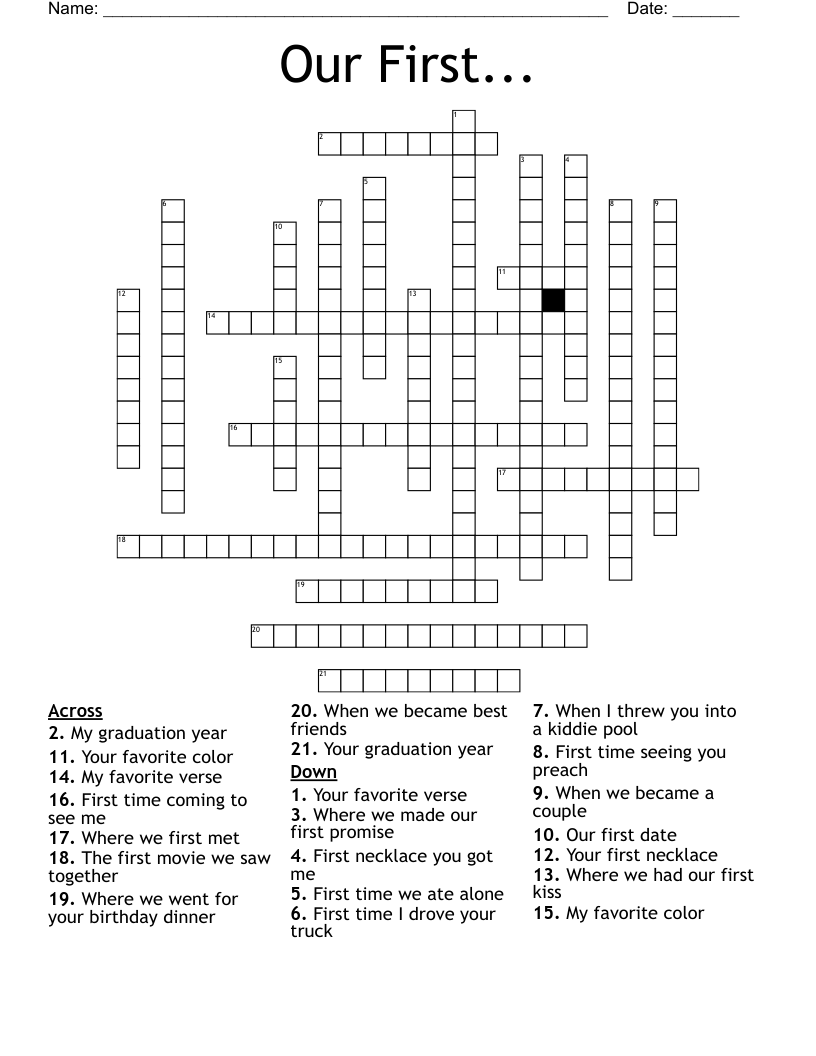 Our First... Crossword