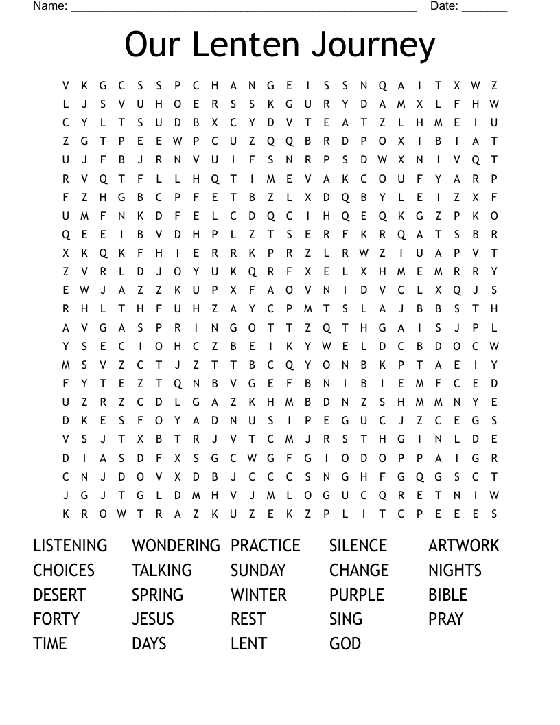 Our Lenten Journey Word Search