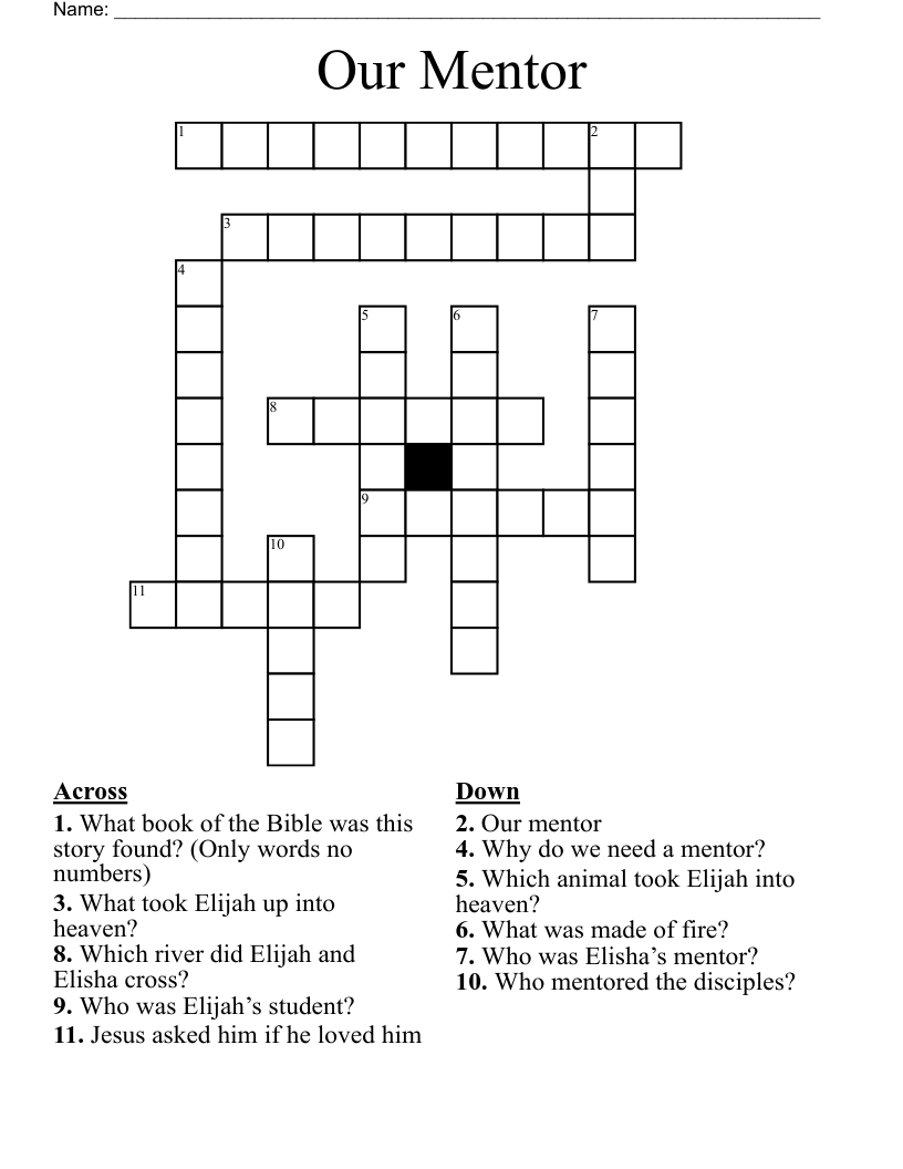 Our Mentor Crossword