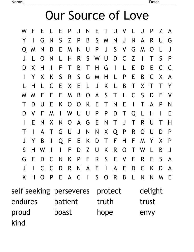Our Source of Love Word Search
