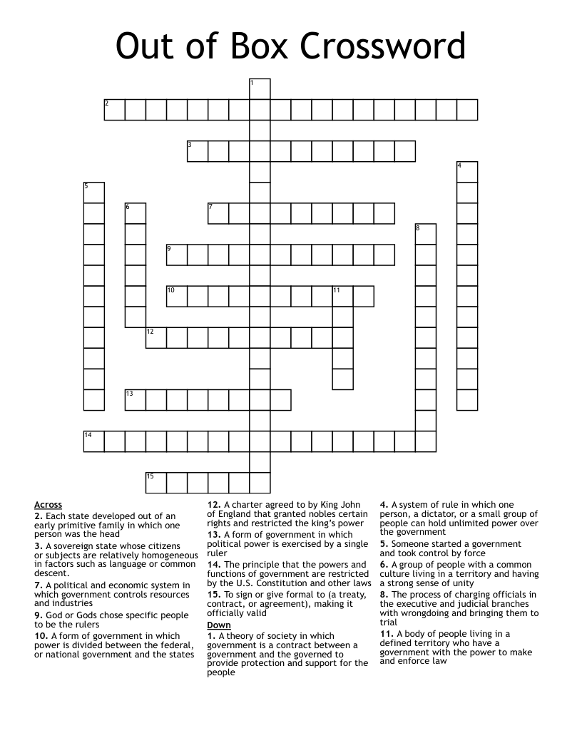 Out of Box Crossword