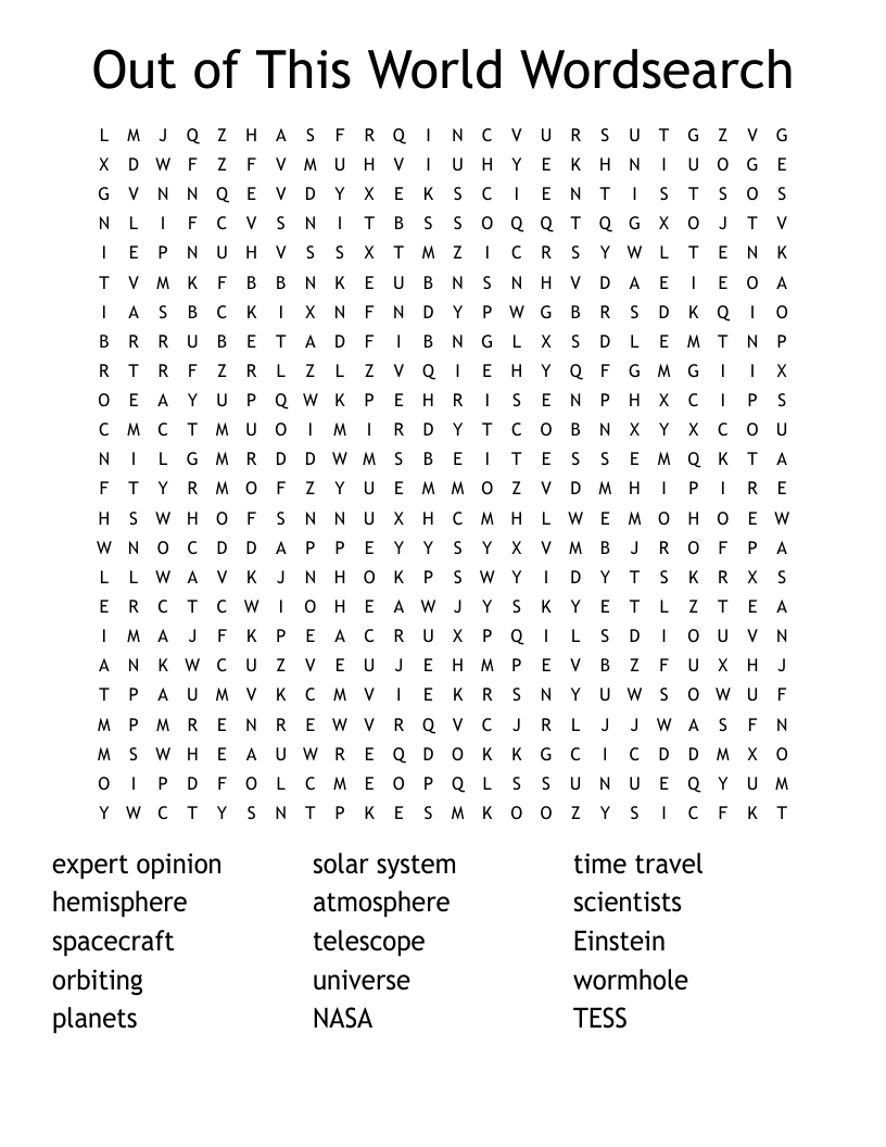 Out of This World Wordsearch