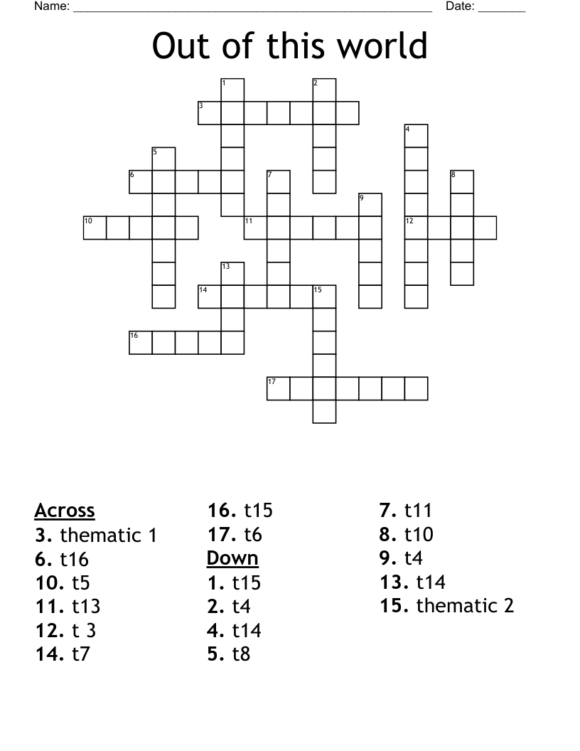 Out of this world Crossword