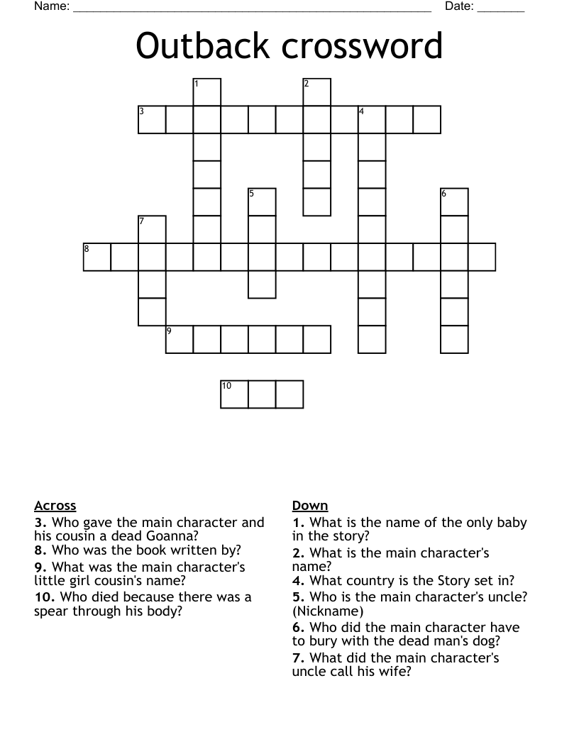 Outback crossword 