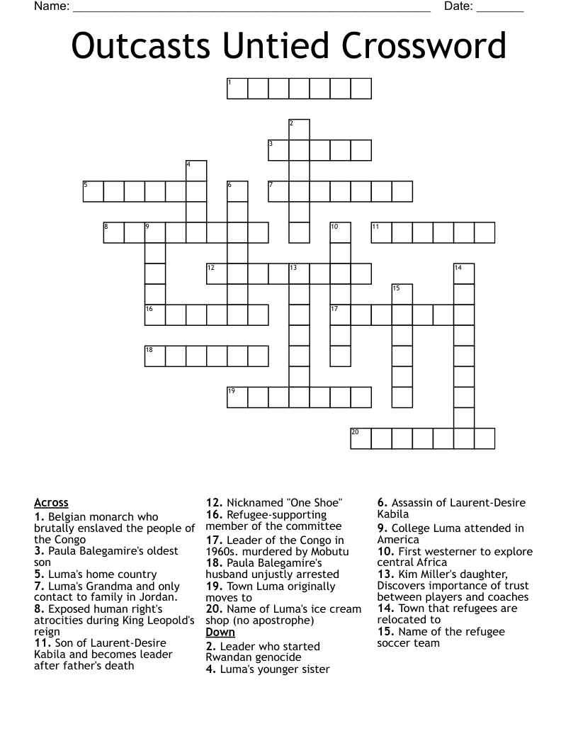 Outcasts Untied Crossword