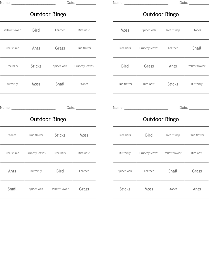 Outdoor Bingo