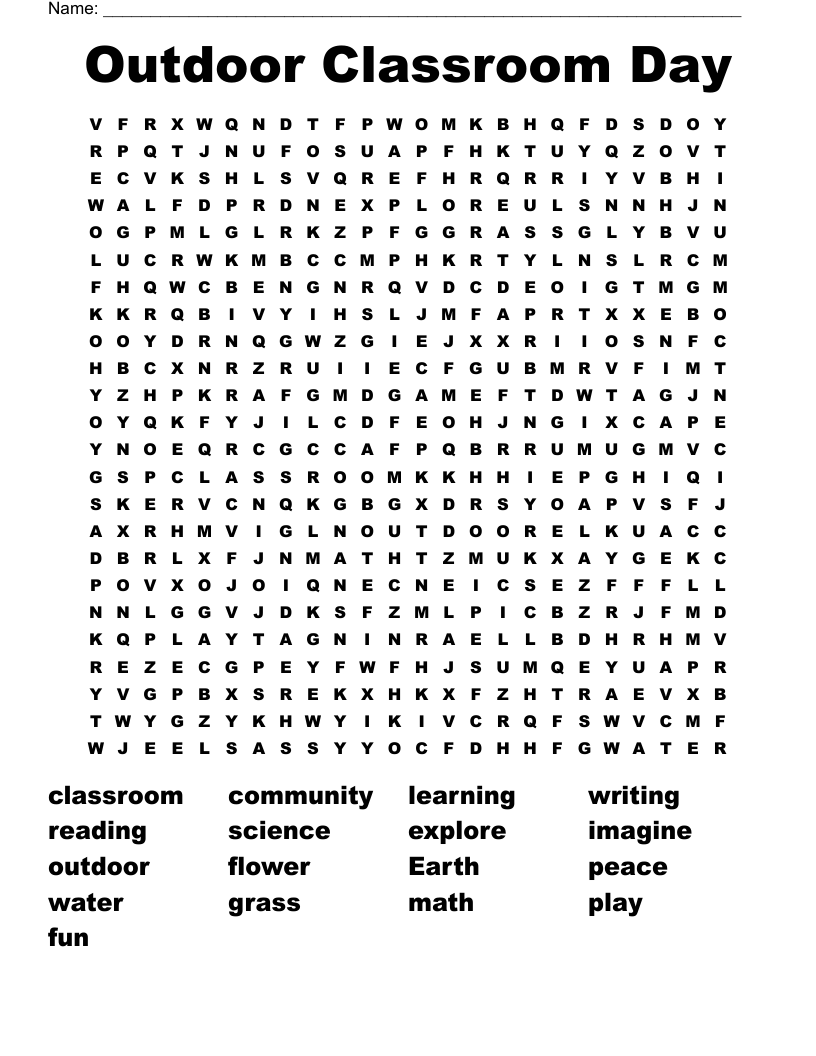 Outdoor Classroom Day Word Search