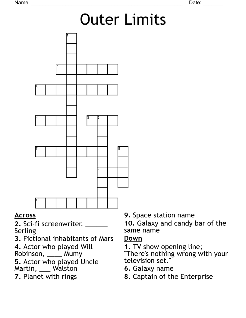Outer Limits Crossword