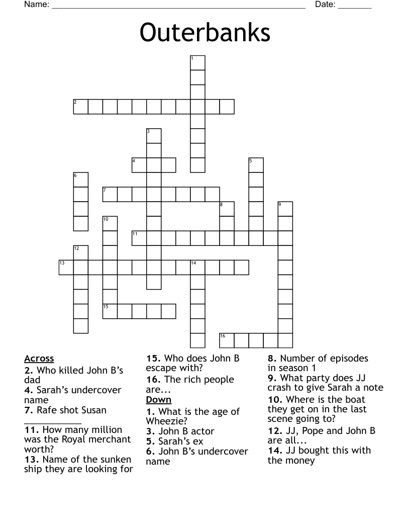 Outerbanks Crossword