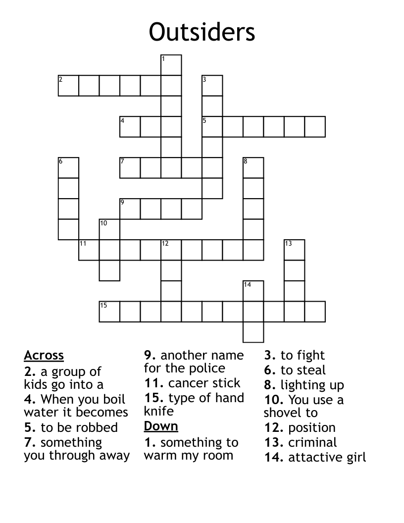 Outsiders Crossword