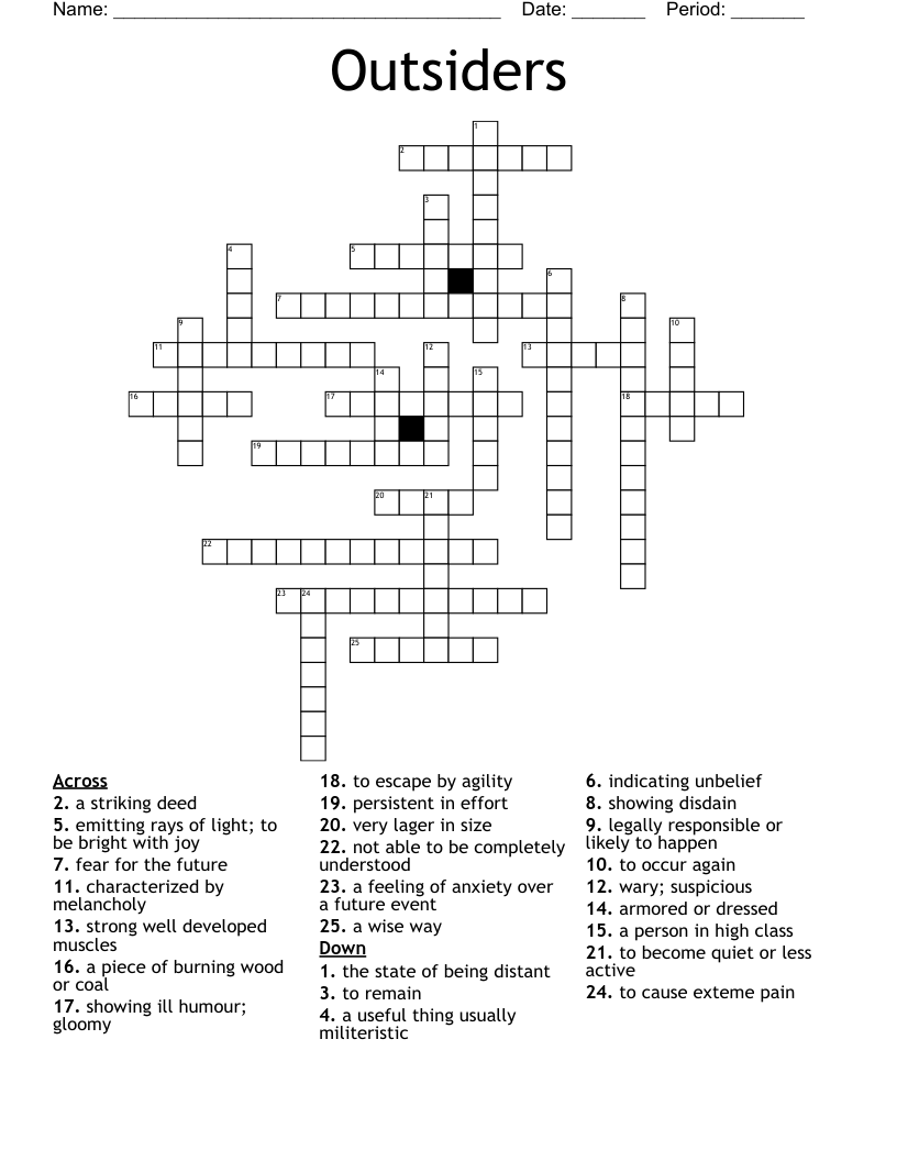 Outsiders Crossword