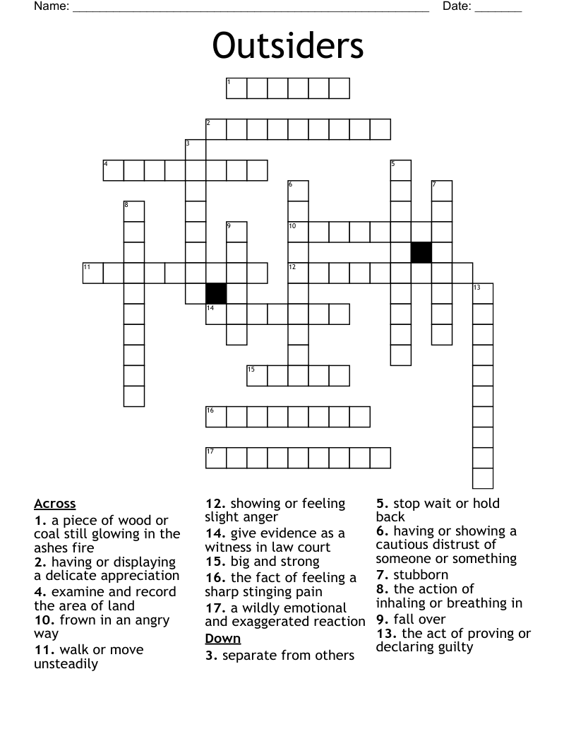 Outsiders Crossword