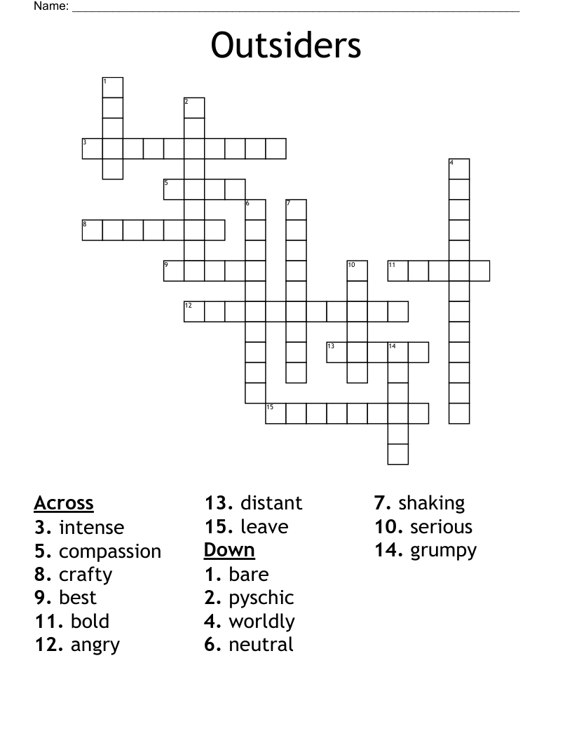 Outsiders Crossword