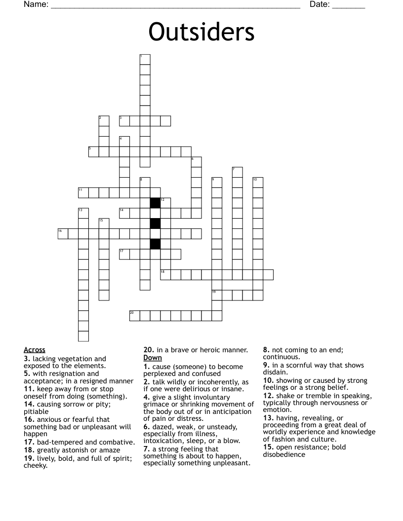Outsiders Crossword