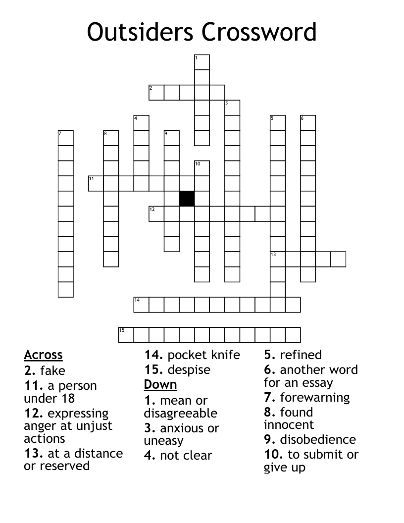 Outsiders Crossword