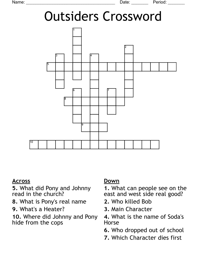 Outsiders Crossword
