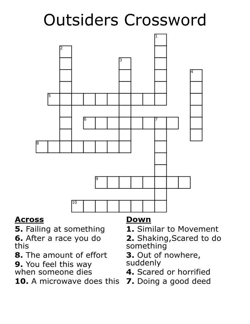 Outsiders Crossword