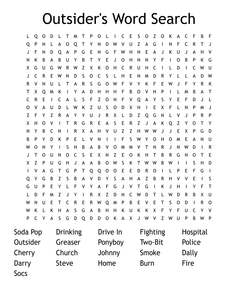 Outsider's Word Search