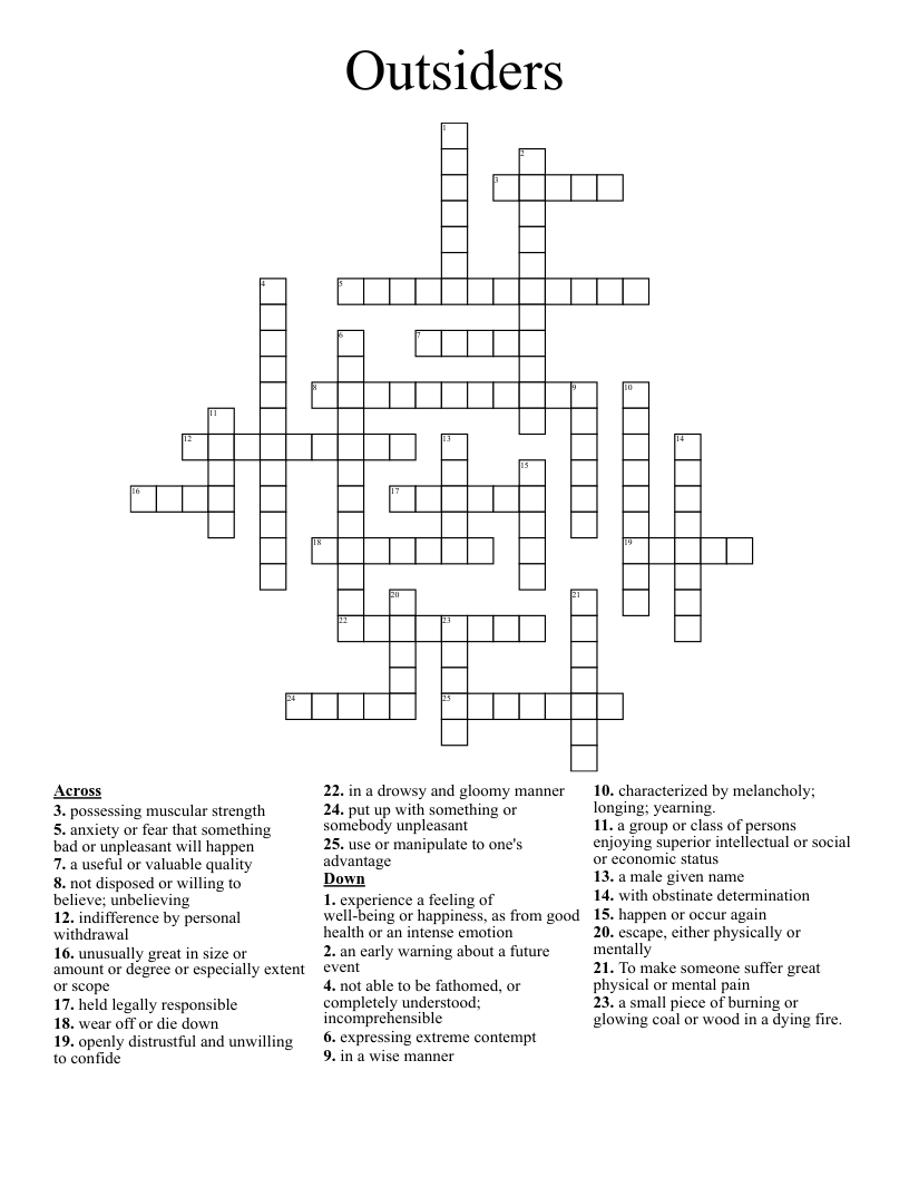 Outsiders  Crossword