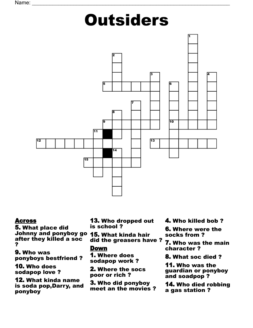 Outsiders  Crossword