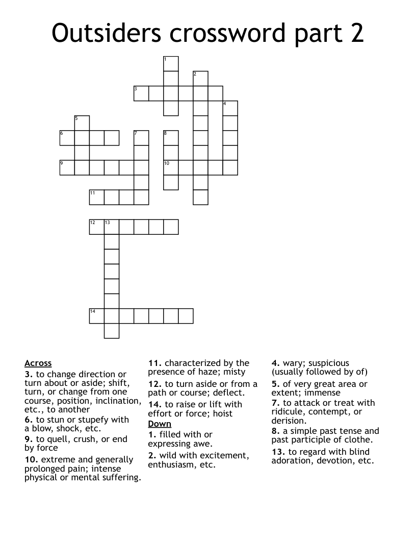 Outsiders crossword part 2