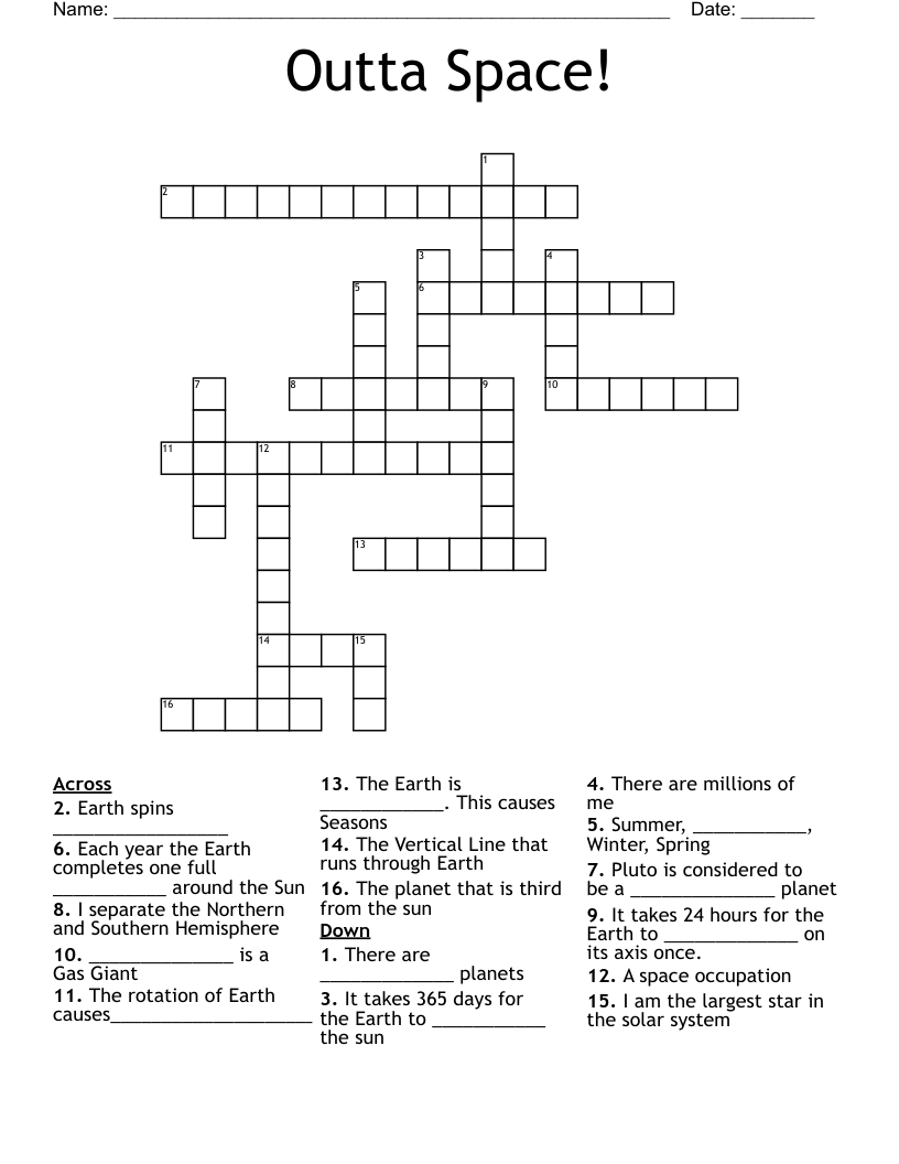 Outta Space! Crossword