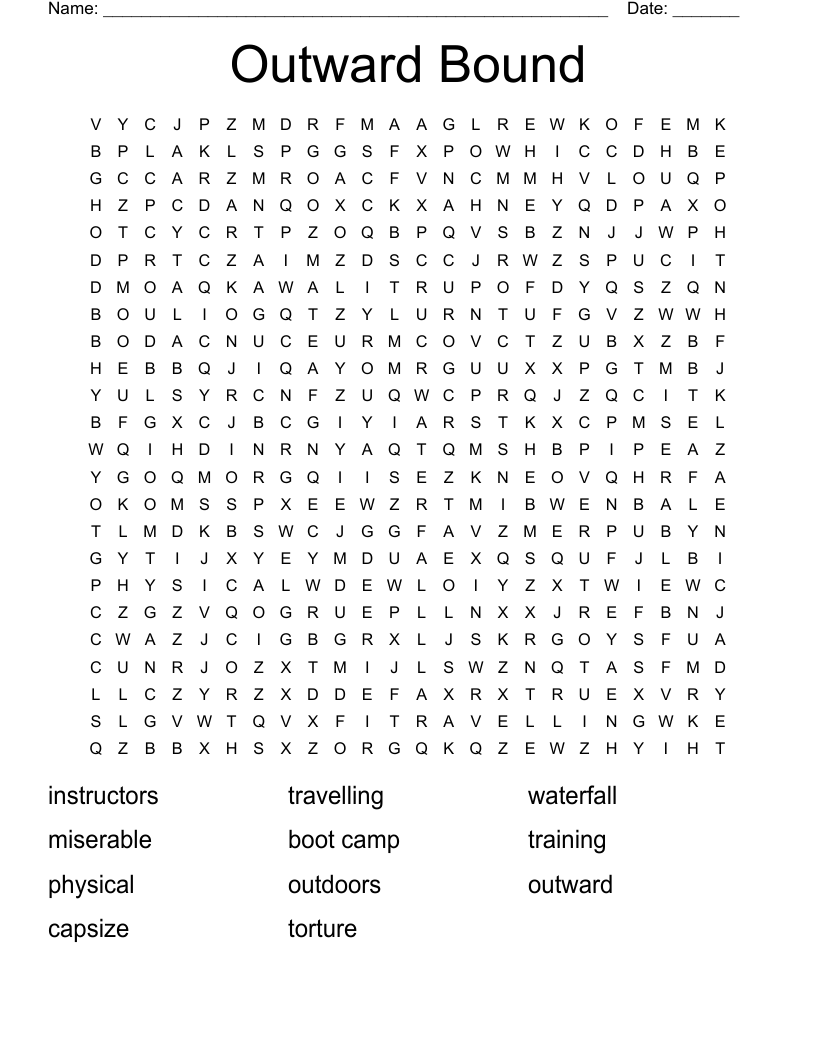 Outward Bound Word Search