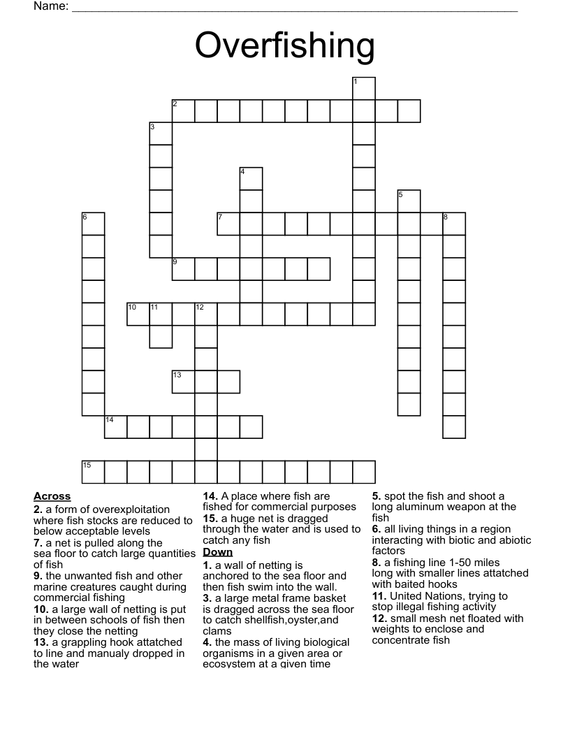 Overfishing Crossword