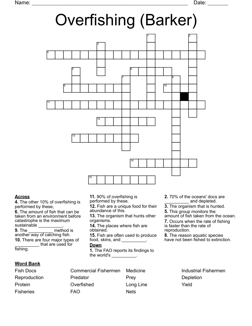 Overfishing (Barker) Crossword