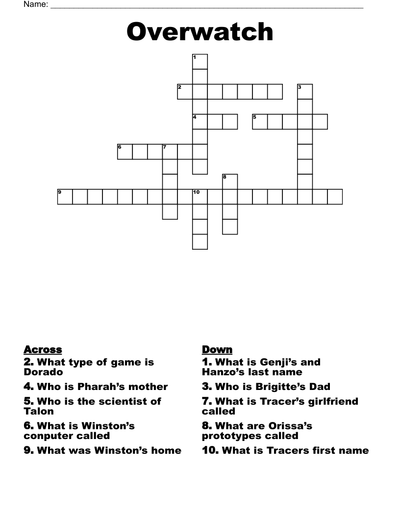 Overwatch Crossword