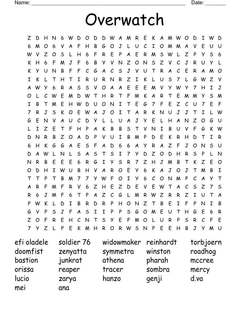 Overwatch Word Search