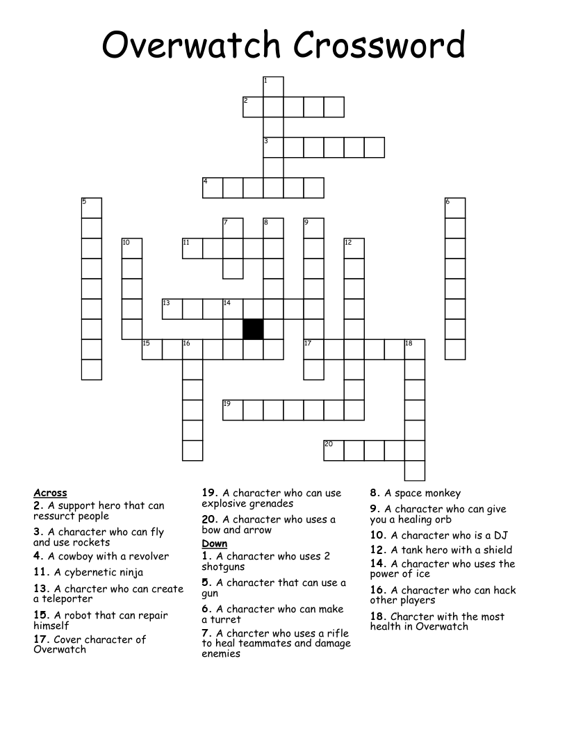 Overwatch Crossword