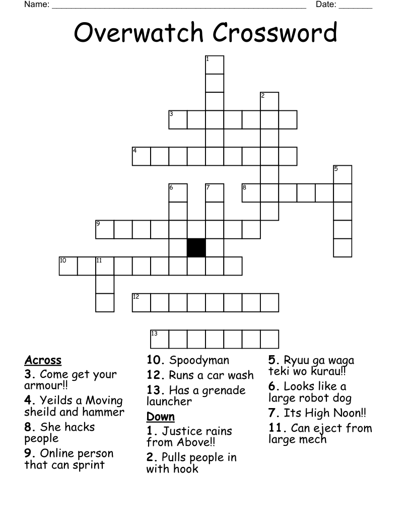 Overwatch Crossword