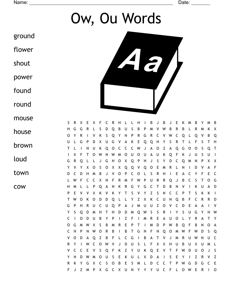 Ow, Ou Words Word Search