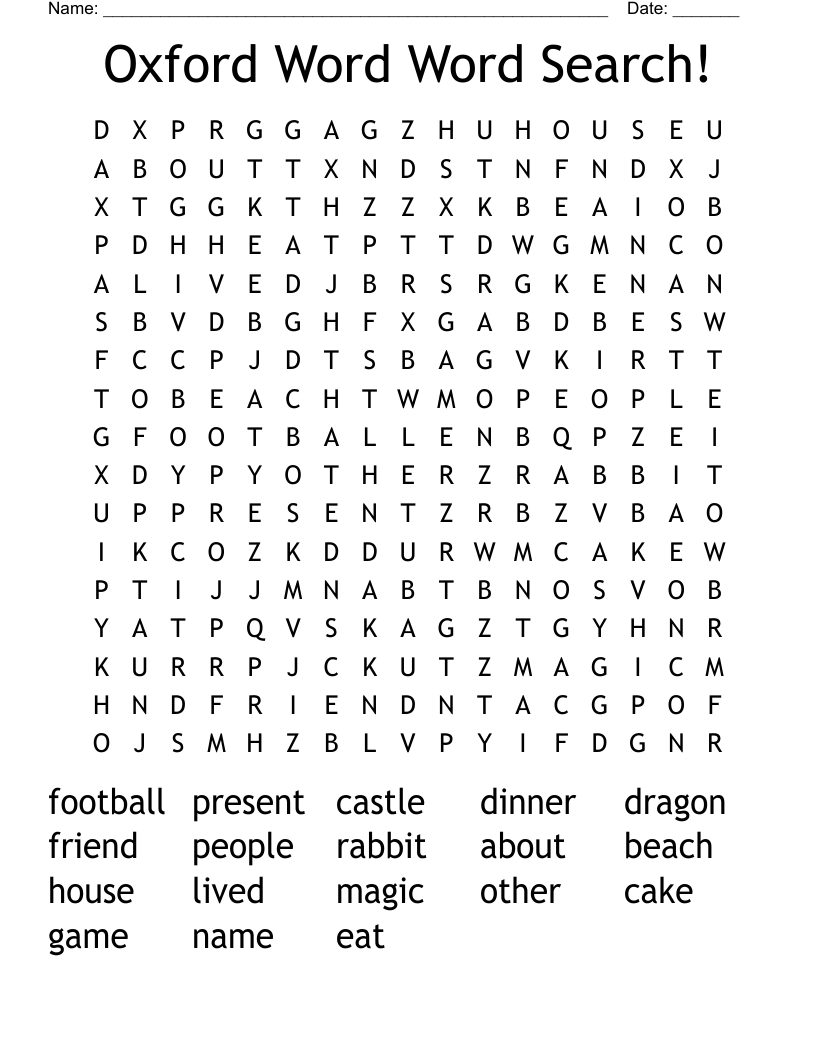 Oxford Word Word Search!