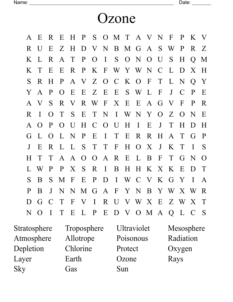 Ozone Word Search
