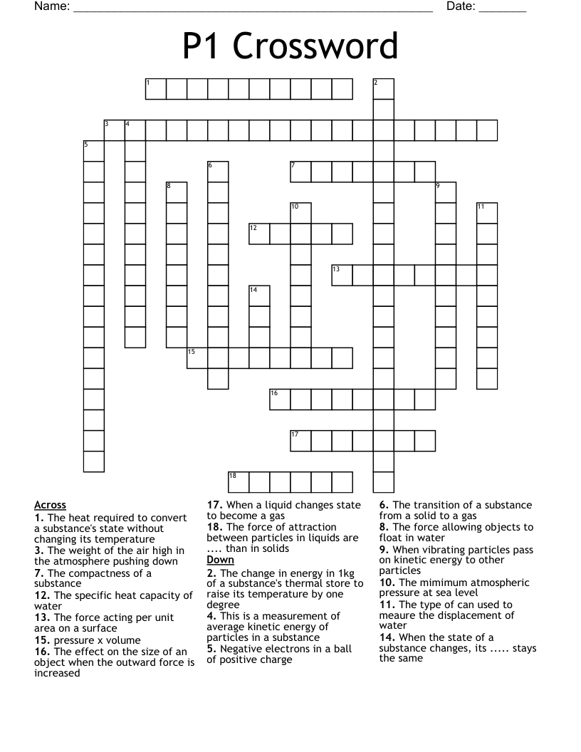P1 Crossword