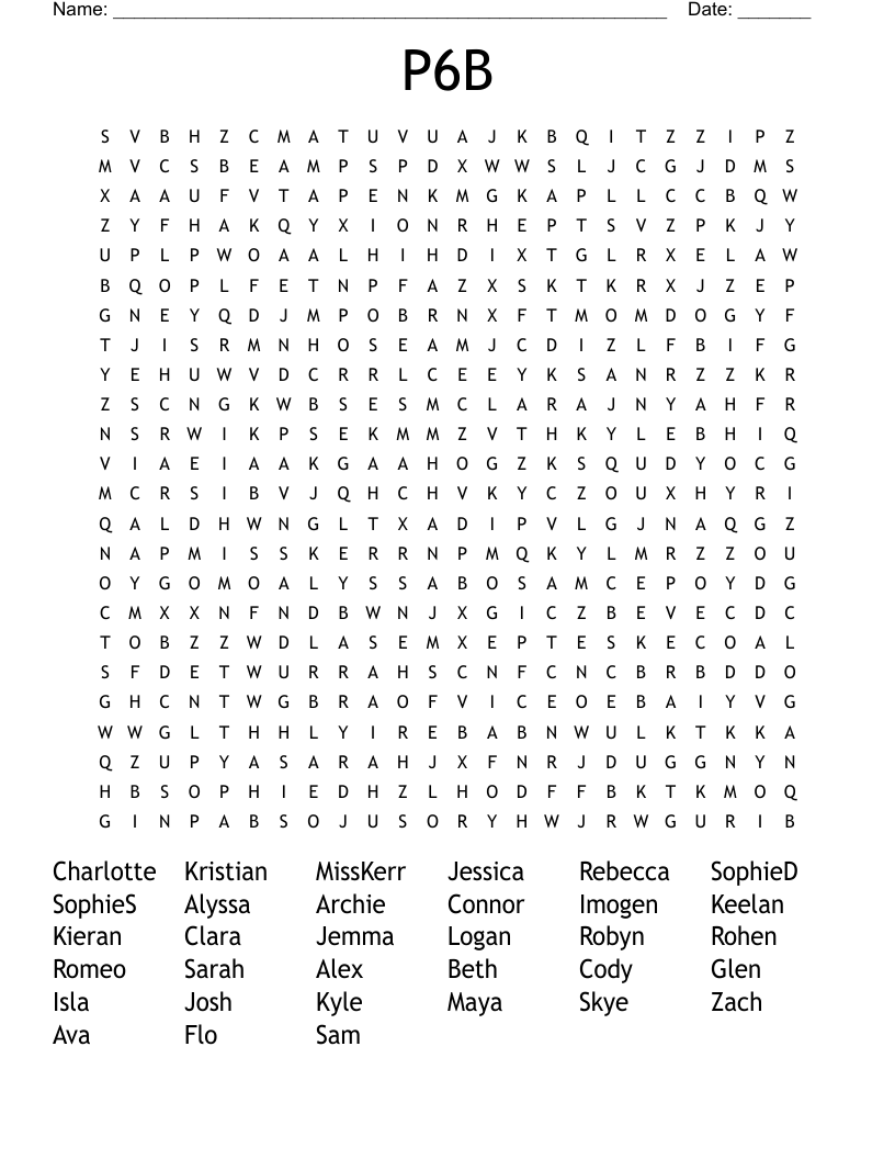 P6B Word Search