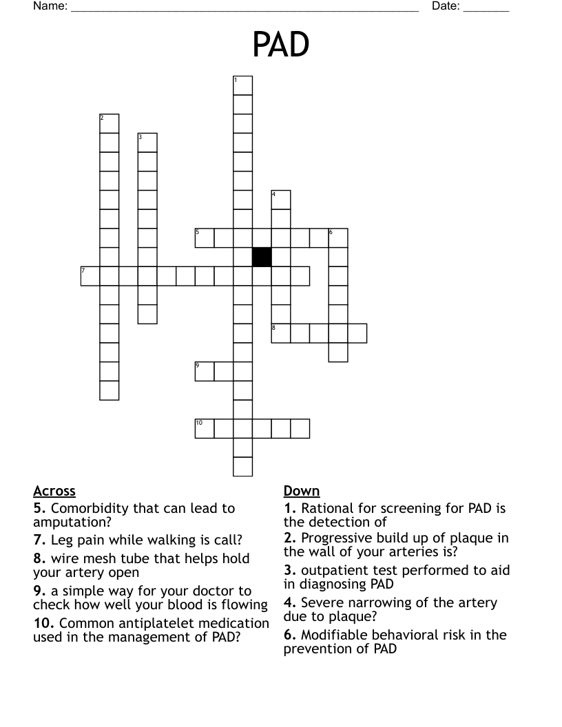 PAD Crossword