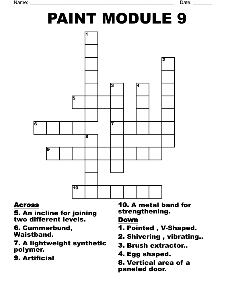 PAINT   MODULE   9 Crossword