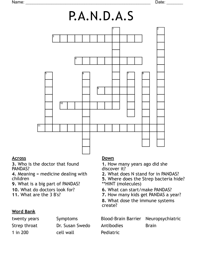 P.A.N.D.A.S Crossword