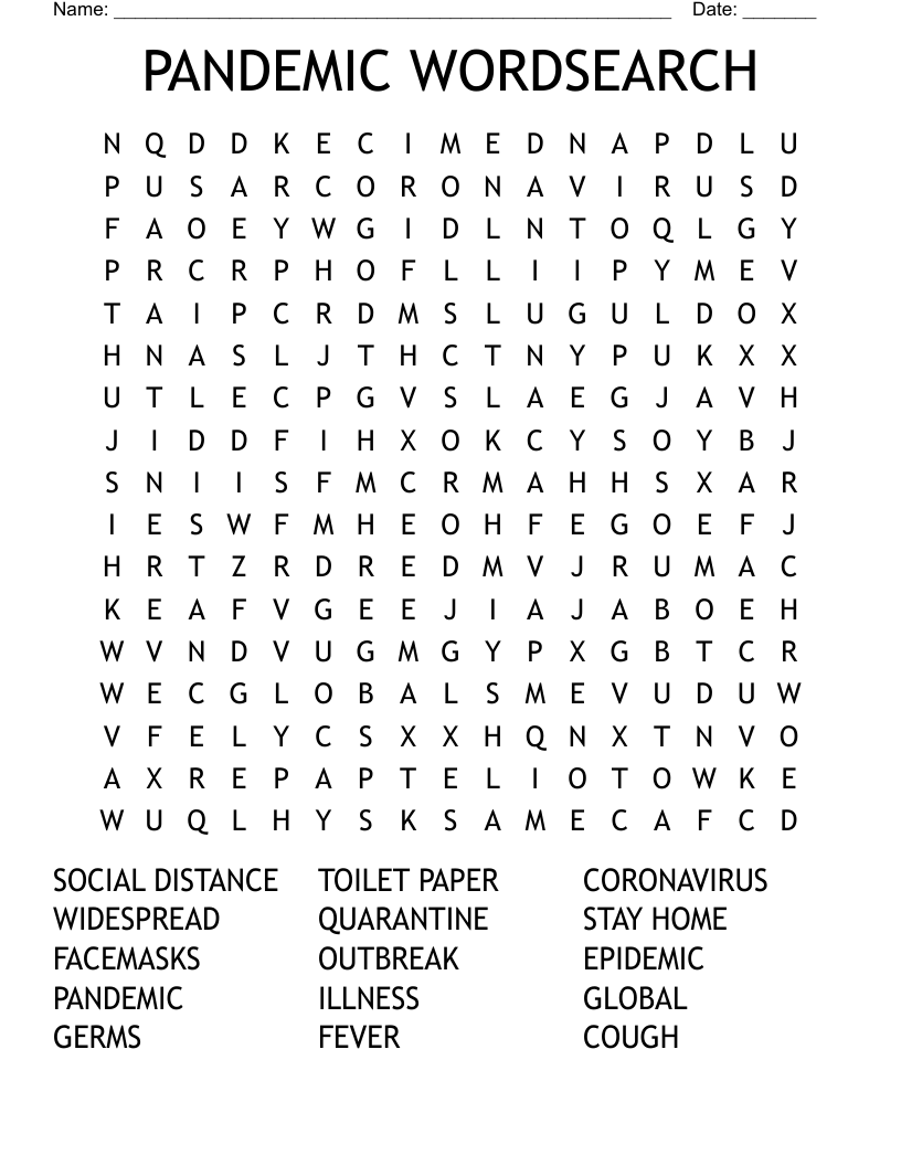 PANDEMIC WORDSEARCH